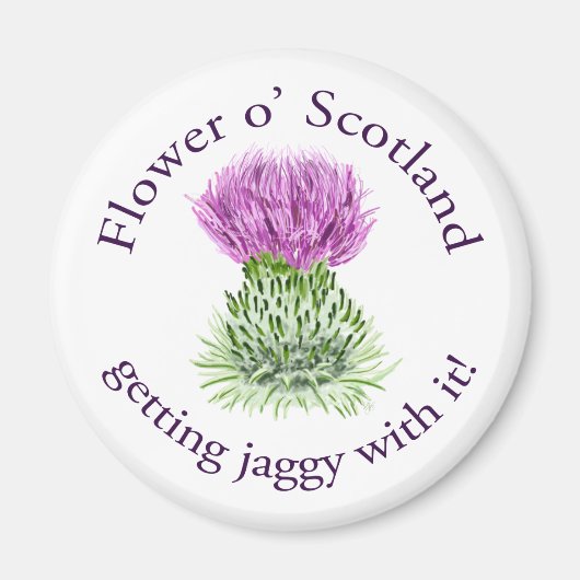 Blume von Schottland - Spaß dabei! Magnet (Vorne)