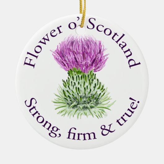 Blume von Schottland. Stark, fest und wahr! Keramik Ornament (Vorne)