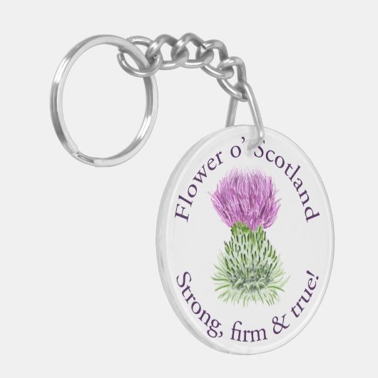 Blume von Schottland. Stark, fest und wahr! Schlüsselanhänger (Vorderseite links)