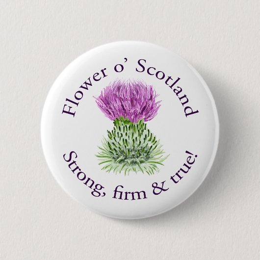 Blume von Schottland. Starke, feste und wahr! Button (Vorderseite)