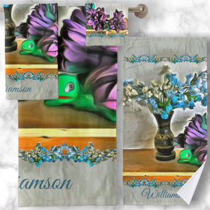 Blume von Seide und Mais 2190 Badhandtuch Set
