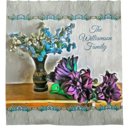 Blume von Seide und Mais 2190 Duschvorhang (Vorderseite)