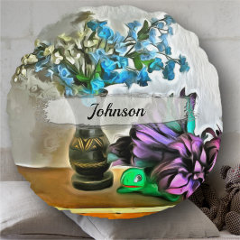 Blume von Seide und Mais 2190 Rundes Kissen