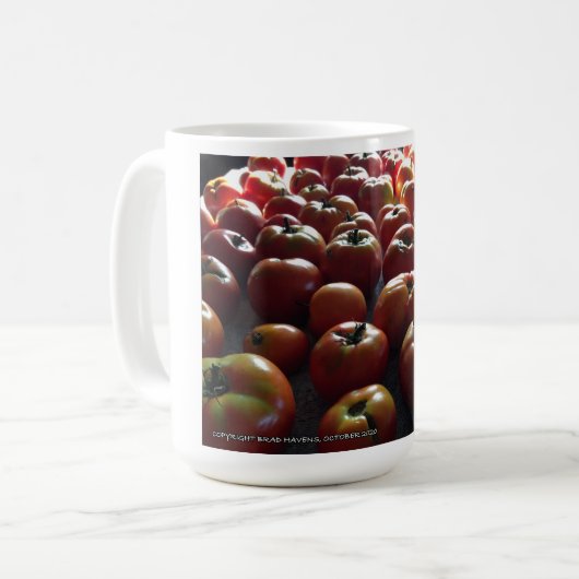 Blume von Tomaten/Paradeisern Kaffeetasse (Vorderseite Links)