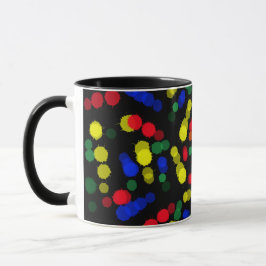 Blume von verschwommenen und gepunkteten Regenboge Tasse