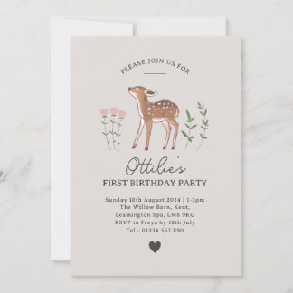 Blume von Waldland Fawn zum Geburtstag Einladung