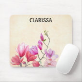 Blume von Wasserfarben anpassen Mousepad (Mit Mouse)