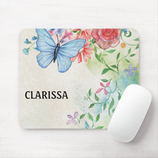Blume von Wasserfarben anpassen Mousepad (Mit Mouse)
