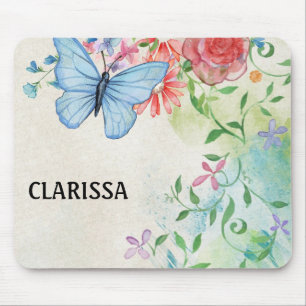 Blume von Wasserfarben anpassen Mousepad