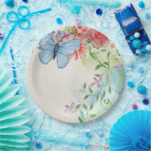 Blume von Wasserfarben anpassen Pappteller (Party)