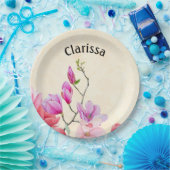 Blume von Wasserfarben anpassen Pappteller (Party)