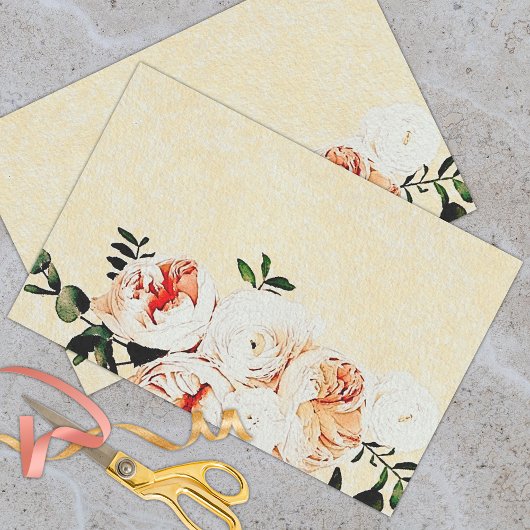 Blume von Wasserfarben und Eukalyptus Bouquet Seidenpapier