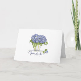 Blume von Watercolor Blue Hydrangea Denken Sie an  Karte