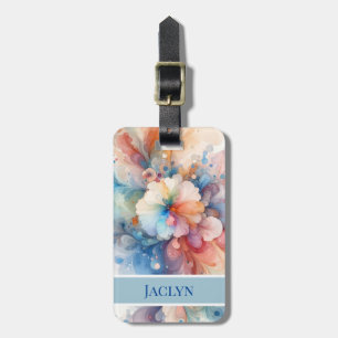 Blume von weichem Wasser und Wirbel Gepäckmarke Gepäckanhänger