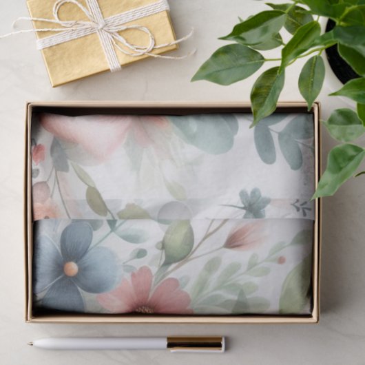 Blume von Weichteilen und grünes Gewebe Seidenpapier (Geschenk)