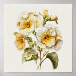 Blume von White Primrose Art Print Poster
