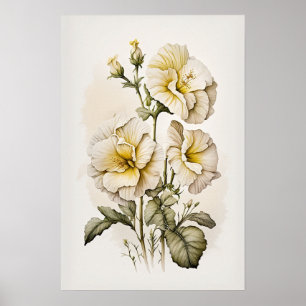 Blume von White Primrose Art Print Poster