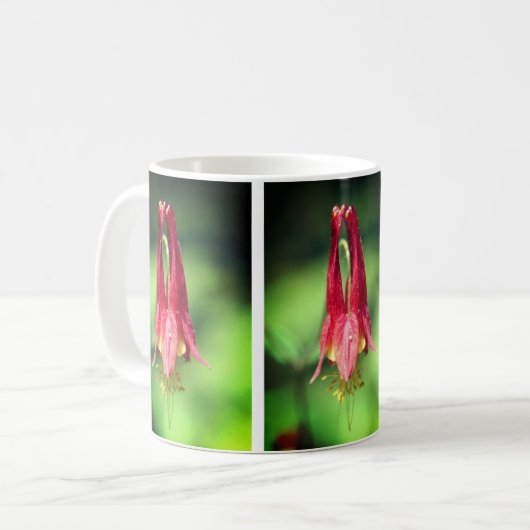 Blume von Wild Red Columbine Kaffeetasse (Vorderseite Links)