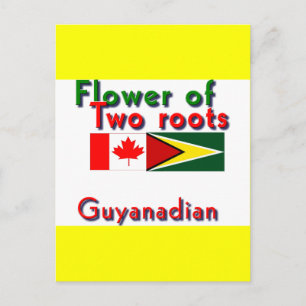 Blume von zwei Wurzeln: guyanisch-kanadisch Postkarte