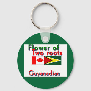 Blume von zwei Wurzeln: guyanisch-kanadisch Schlüsselanhänger