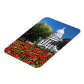 Blume vor Staat Hauptstadt Gebäude Magnet (Linke Seite)