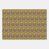 Blume-Wahnsinn künstlerisch und hell verpackt Papi Geschenkpapier Set (Vorderseite 3)