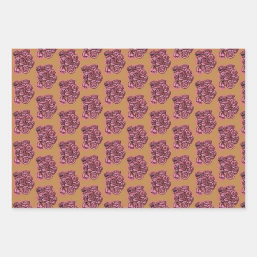 Blume-Wahnsinn künstlerisch und hell verpackt Papi Geschenkpapier Set (Vorderseite 2)