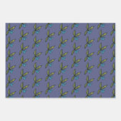 Blume-Wahnsinn künstlerisch und hell verpackt Papi Geschenkpapier Set (Vorderseite)