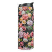 Blume Wand Hintergrund Vintager Stil. Thermosbecher (Nach links gedreht)
