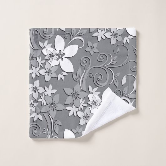 Blume-Wandpapier 2 Badhandtuch Set (Waschlappen)