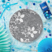 Blume-Wandpapier 2 Pappteller (Party)