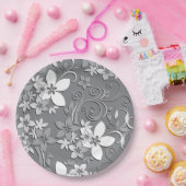 Blume-Wandpapier 2 Pappteller (Party)