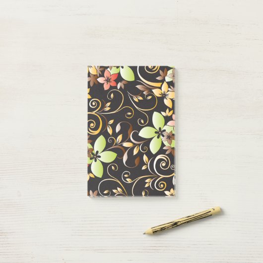 Blume - Wandpapier 4 Post-it Klebezettel (Auf Schreibtisch)