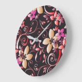 Blume - Wandpapier 7 Große Wanduhr (Winkel)