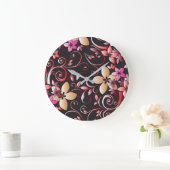 Blume - Wandpapier 7 Große Wanduhr (Zuhause)