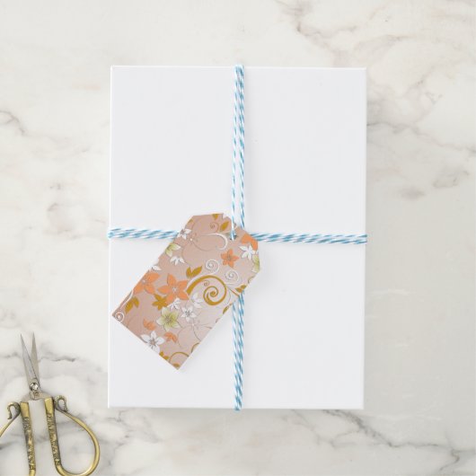 Blume - Wandpapier 8 Geschenkanhänger (Mit Garn)