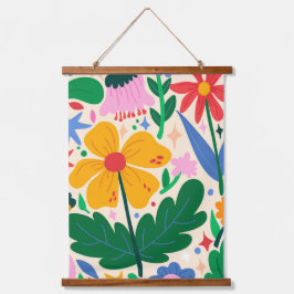 Blume Wandteppich Mit Holzrahmen