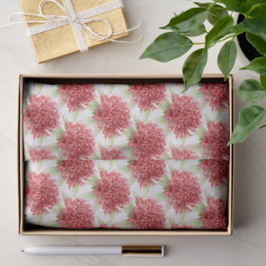 Blume Waratah Aquarell rotes botanisches Gewebepap Seidenpapier (Geschenk)