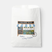 Blume Warenkorb Bauern Markt Blue Baby Dusche Geschenktütchen (Vorderseite)