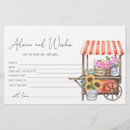 Blume Warenkorb - Beratung und Wünsche Brautparty Briefpapier (Vorderseite)