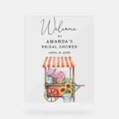 Blume Warenkorb Brautparty Begrüßungszeichen Acrylschild (Vorderseite)