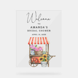 Blume Warenkorb Brautparty Begrüßungszeichen Acrylschild