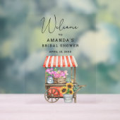 Blume Warenkorb Brautparty Begrüßungszeichen Acrylschild (Neutral)