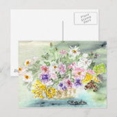 Blume Warenkorb Postkarte (Vorne/Hinten)