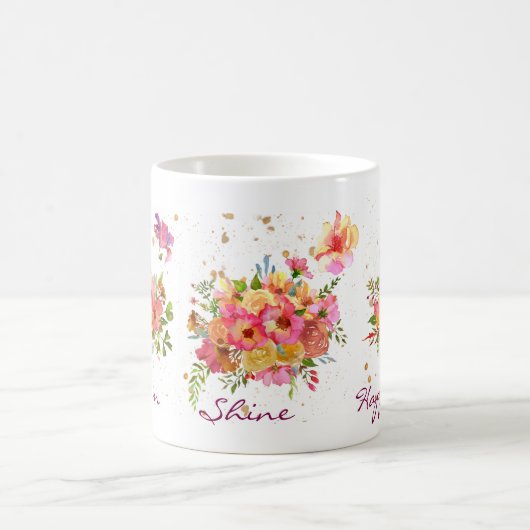 Blume Wasser Farbe Helle Gold Tasse Kaffee (Mittel)