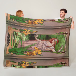 Blume Wasser von Élisabeth Sonrel Fleecedecke