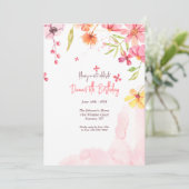 Blume Wasserfall Einladung (Stehend Vorderseite)