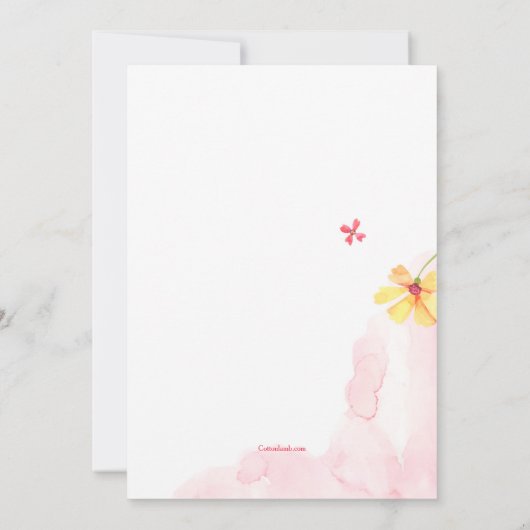 Blume Wasserfall Einladung (Rückseite)