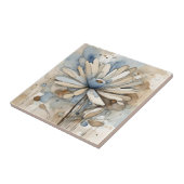 Blume Wasserfarbe Abstrakt Beige Grau Fliese (Seite)