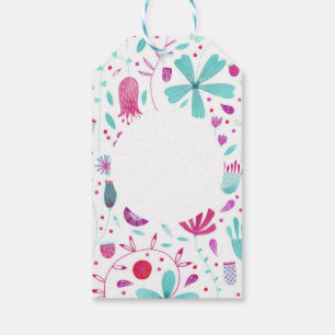 Blume Wasserfarbe Aquamarin Geschenkanhänger